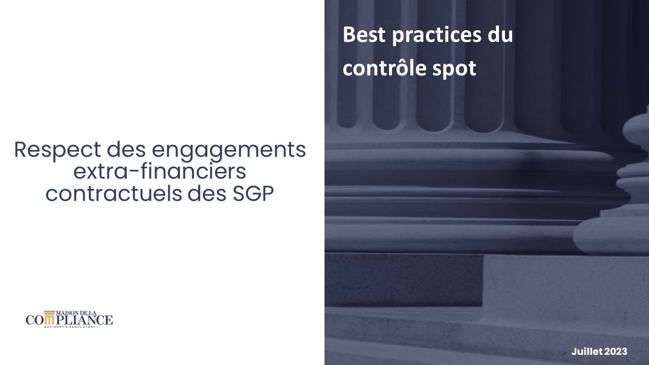 Contrôle spot - Respect des engagements  extra-financiers  contractuels des SGP